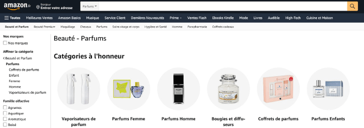 Acheter du parfum sur Amazon