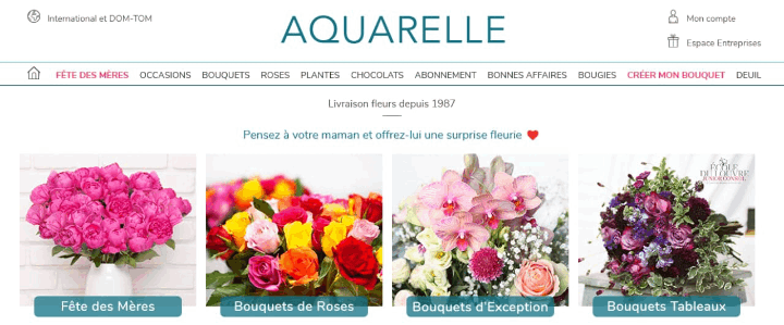 Aquarelle fait partie des meillerus sites de livraison de bouquets d'exception